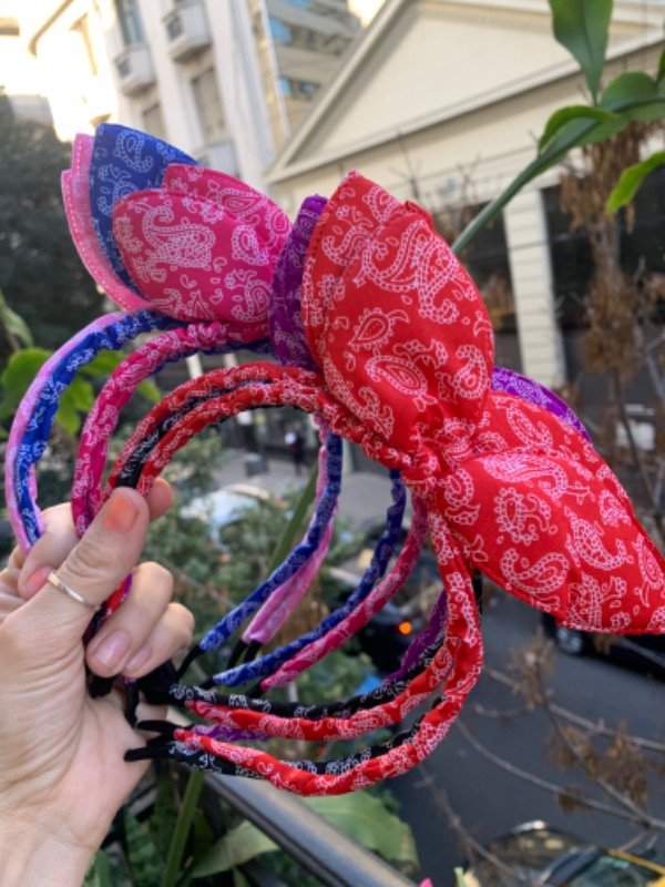 2 vinchas pañuelo orejitas