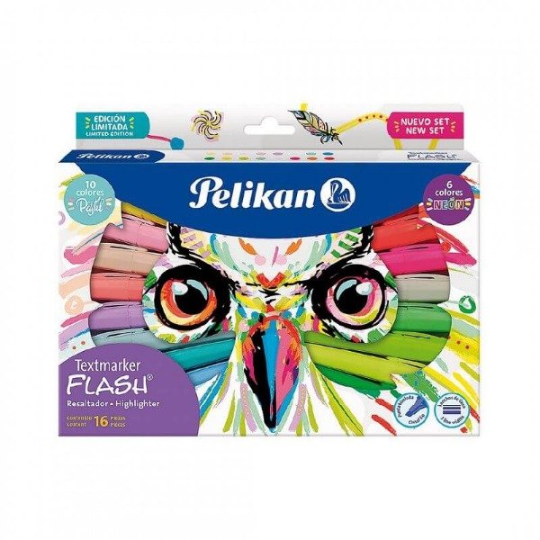 Producto - RESALTADOR PELIKAN FLASH BLISTER COMBINADO X 16 U. FLUO-PASTEL