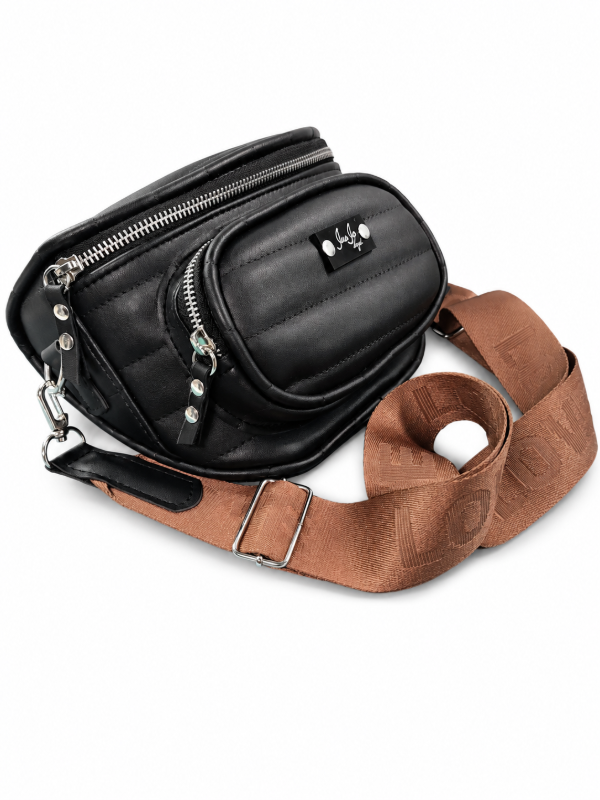 Producto - RIÑONERA VICTORIA, negro rayas