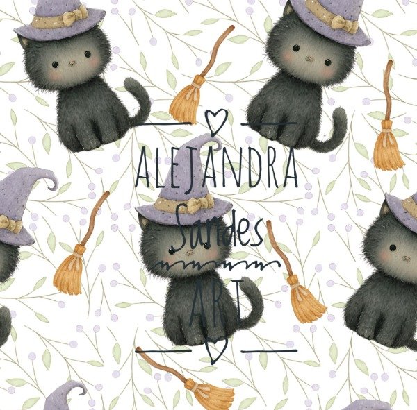 Producto - Tela gatitos Halloween