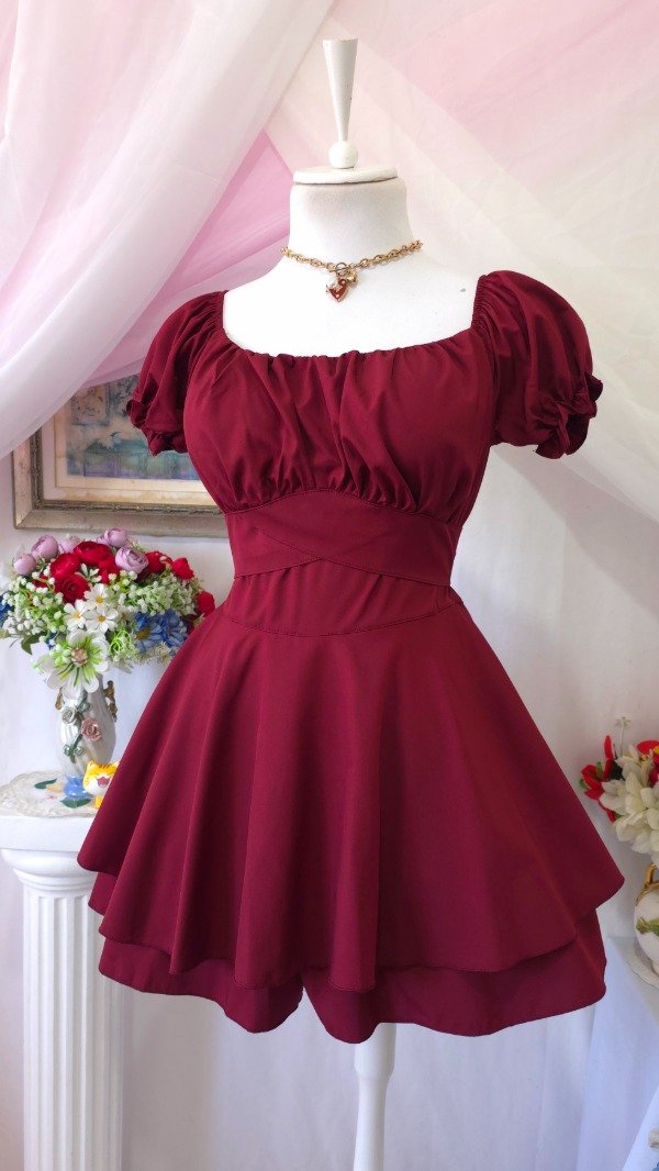Producto - Vestido Coquette Nina Bordo! Plus Size - IMPORTADO NUEVO