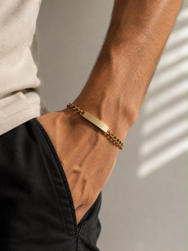 Producto - Pulsera Chapa Acero dorado