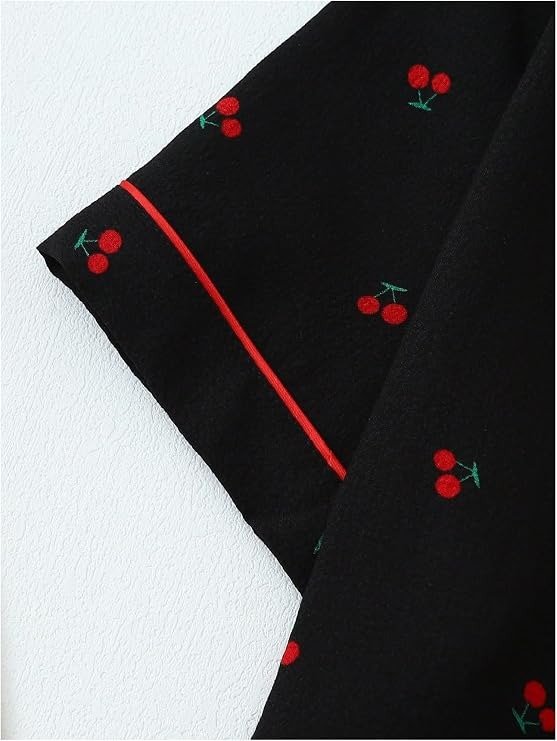 Producto - Conjunto de pijama de 2 piezas Cherry Black - 5