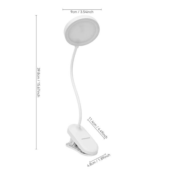 Producto - 0829 Lampara Clip Broche Flexible Táctil 3 Tonos Recargable Usb - 6