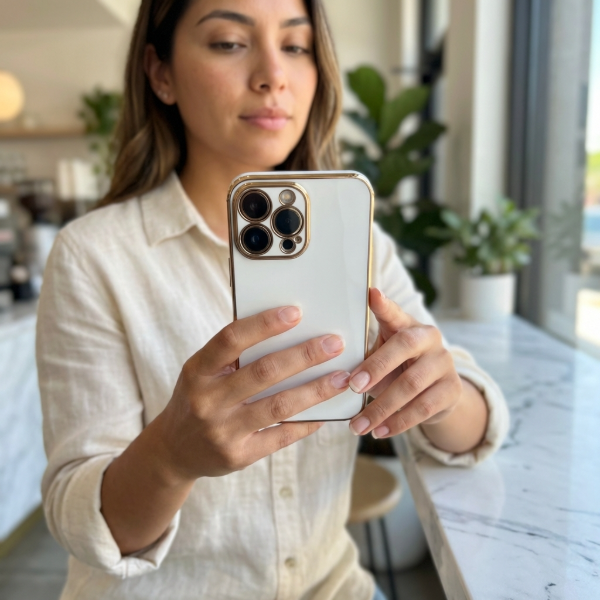 Producto - Blanca borde dorado