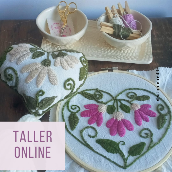 Producto - TALLER DE BORDADO VIRTUAL BORLA CORAZON