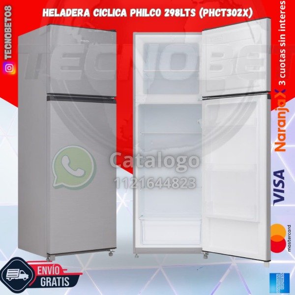 Producto - HELADERA CYCLE DEFROST PHILCO 298LTS, INOX