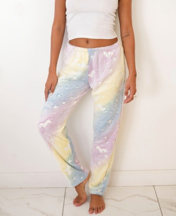 Producto - Pantalon polar luminoso - Multicolor con unicornios