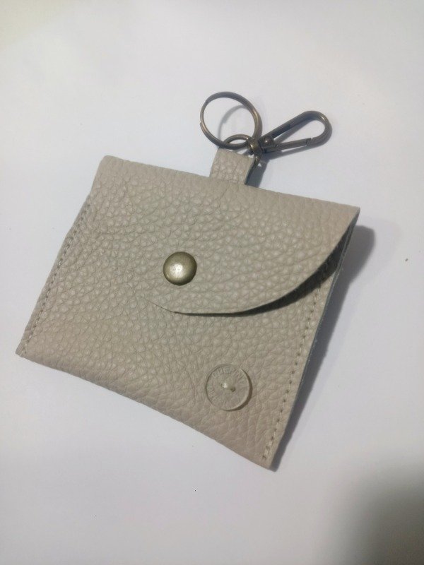 Producto - Monedero tarjetero llavero Gris claro Horizontal