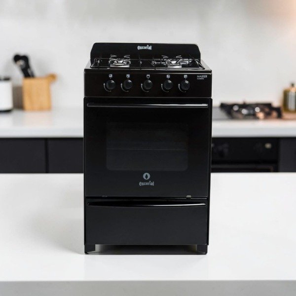 Producto - COCINA ESCORIAL MASTER CLASSIC 56CM GAS NATURAL NEGRO y BLANCO
