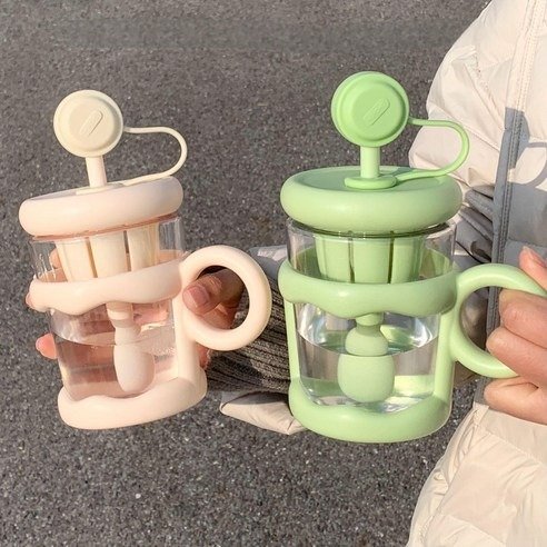 Producto - Vaso hermético con cuchara y sorbete para bebida, yogurtera o fruta 450ml - 0