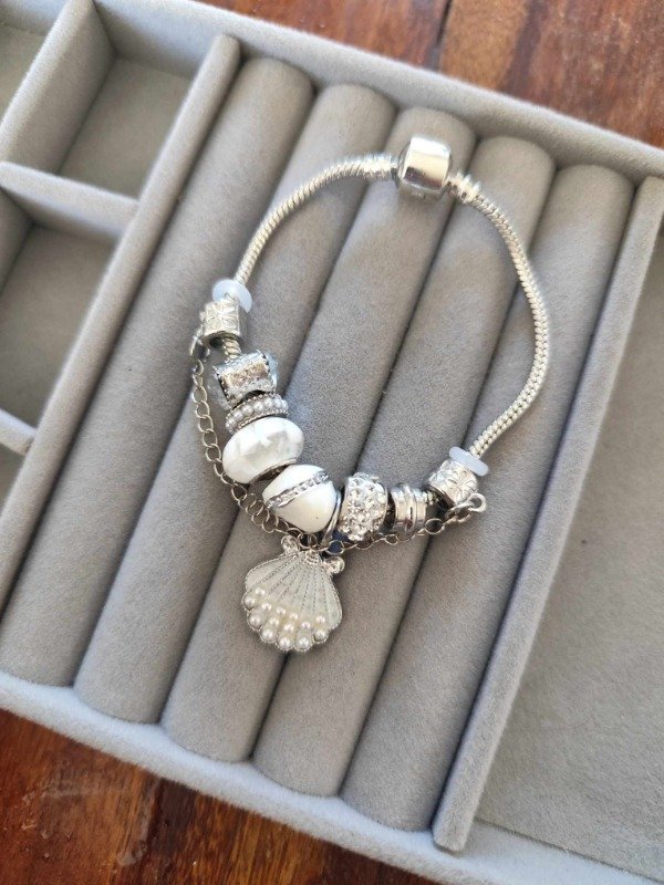 Producto - Pulsera pandora ostra + cadena.