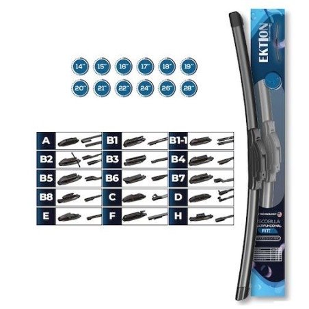 Producto - ESCOBILLA LIMPIAPARABRISAS UNIVERSAL 24 PULGADAS FIT24 EKTION