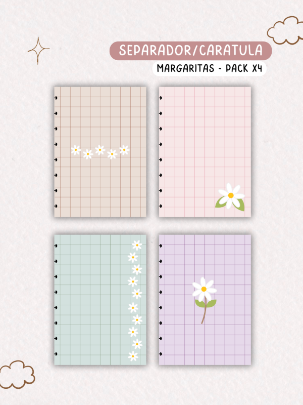 Producto - Separadores/caratulas Inteligentes - Margaritas (Pack x4)