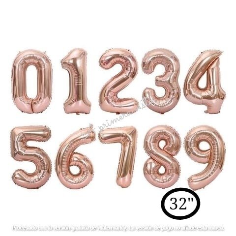 Producto - Globos numeros rosa gold 32" (80cm aprox.) c/u