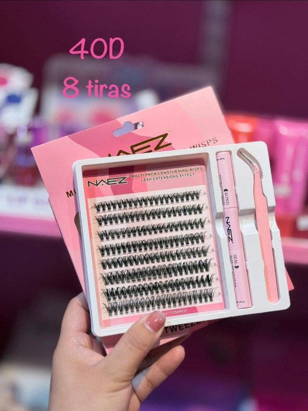 Producto - Kit de pestañas por punto Naez 40D 8 tiras