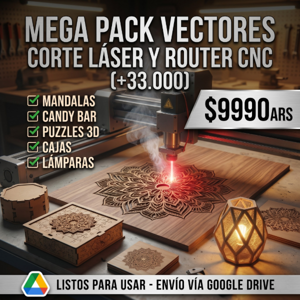 Producto - N37: +33.000 VECTORES PARA CORTE LASER-CNC!