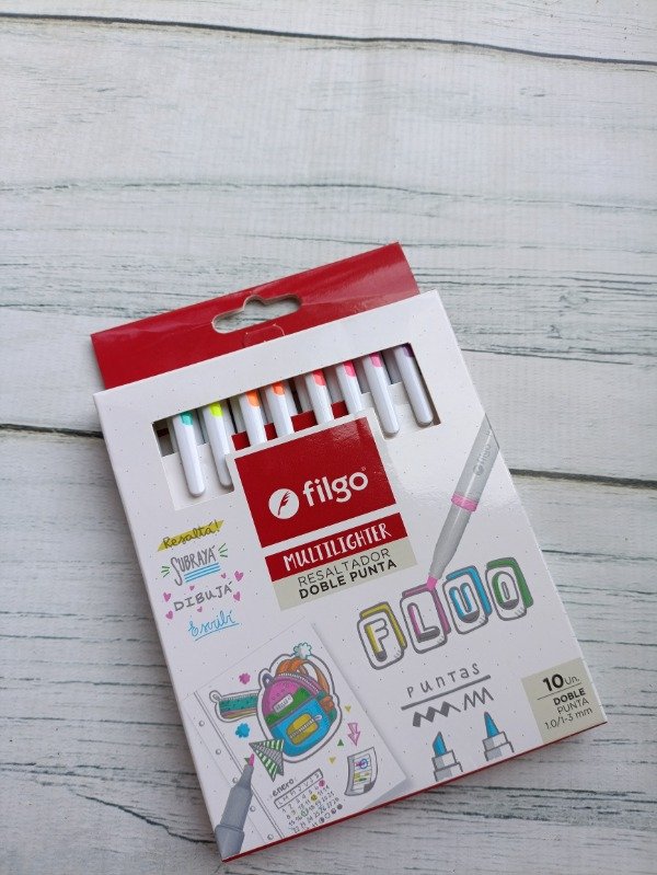 Producto - Marcadores Filgo  Doble Punta Flúor