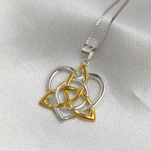 Producto - Dije Nudo Celta de Amor Corazón en Plata 925 Bañado en Oro - 2