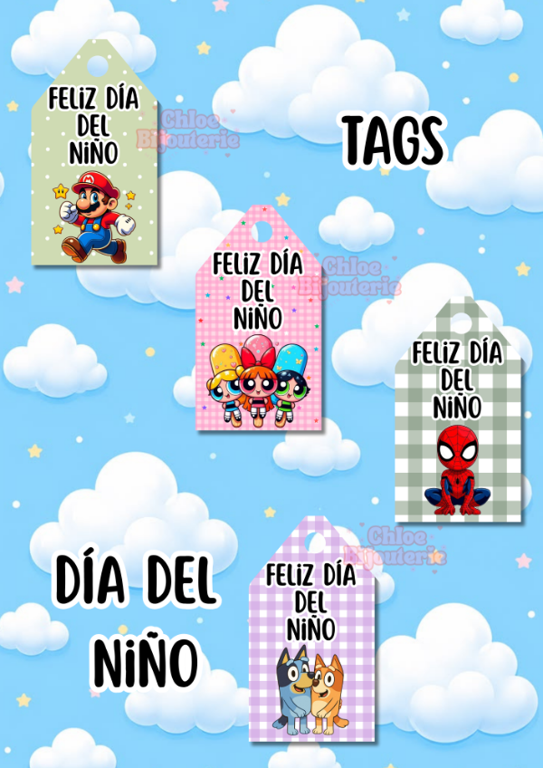 Producto - TAGS dia del niño X 16 UNIDADES mix - 0