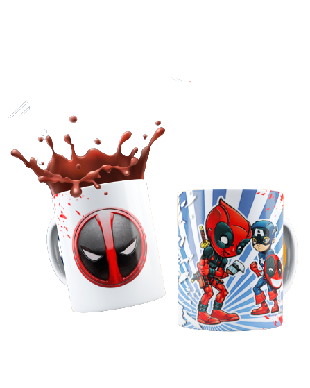 Producto - Taza Deadpool/Capitán América
