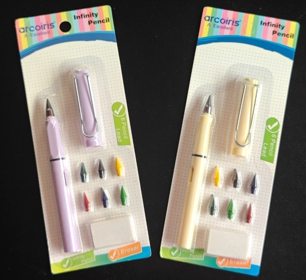 Producto - Lápiz infinito Arcoiris con 6 puntas de colores + Goma