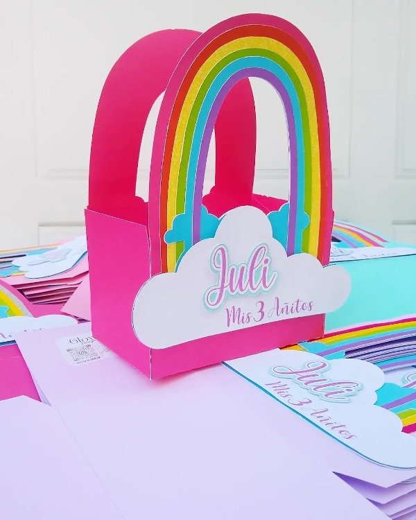 Producto - Cajita golosinera arcoiris 3D