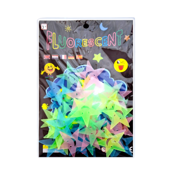 Producto - Figuras Fluorescentes Estrellas Smile (brillan en la oscuridad)