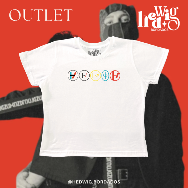 Producto - Baby Tee "Logos Twenty One Pilots" - BLANCA O CREMA