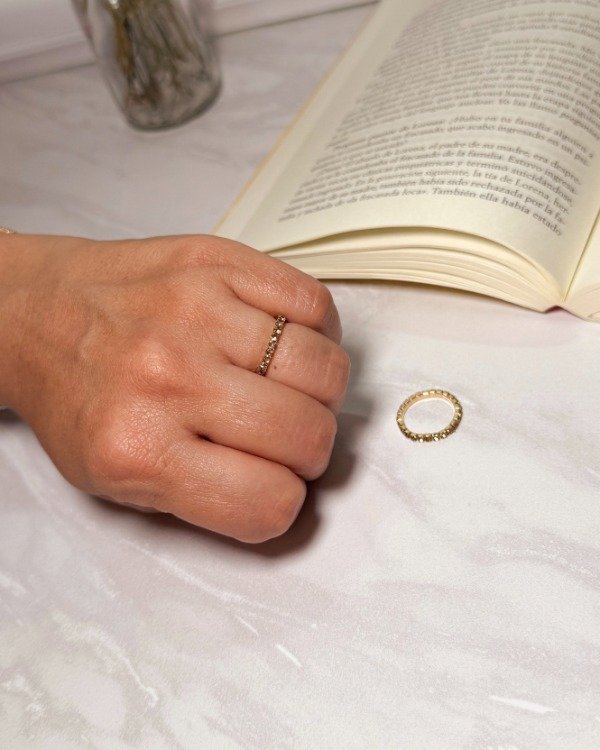 Producto - Anillo elástico strass gold