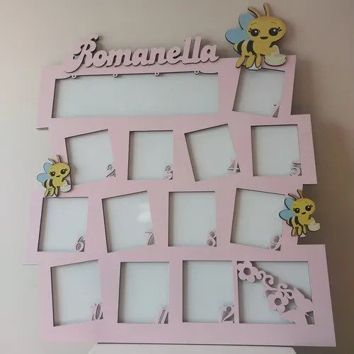 Producto - Portaretratos Cuadro 12 Meses Decorado Fibrofacil - 2