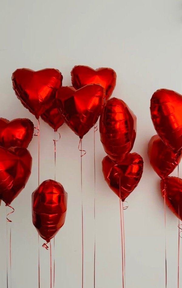 Producto - 5 globos Corazon metalizados con helio