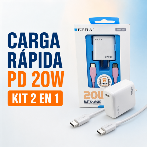 Producto - Cargadores 2in1 QC3.0 Carga Rapida de 20W TPC-TPC  HC254. - 2