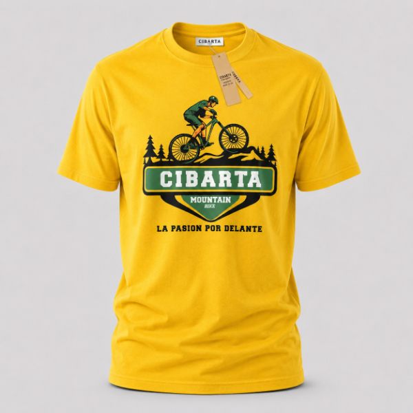 Producto - Remera Deportiva Cibarta Modelo Mountain Bike Amarilla algodón