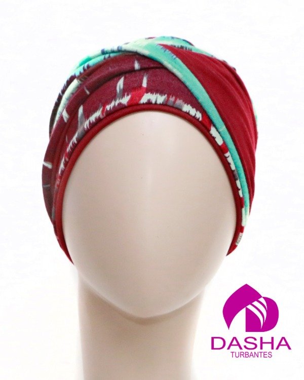 Producto - Turbante Indra bordó estampado