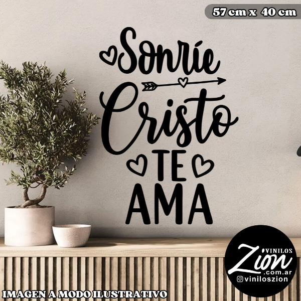 Producto - Vinilos Decorativos Religioso Sonrie Cristo te Ama