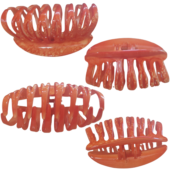 Producto - Broche Para Pelo Tubular Brillante marmolado Grande Para Mujer X unidad - 3