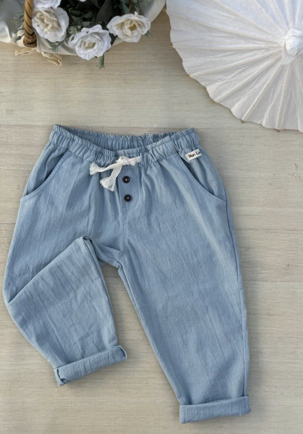 Producto - Pantalon Baggi Tusor Celeste