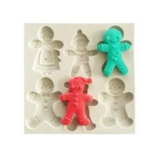 Producto - Molde Silicona Mini Jenjibres Navideños x6 Ideal P/ Velas Jabones (019A2)