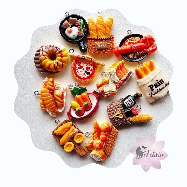 Producto - Dijes Panes y Comidas Mix x 10u.