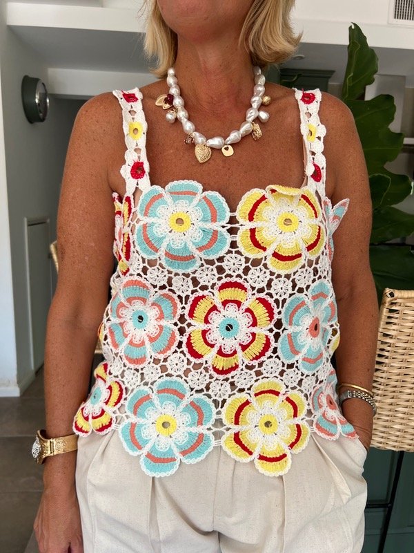 Producto - Musculosa crochet flores