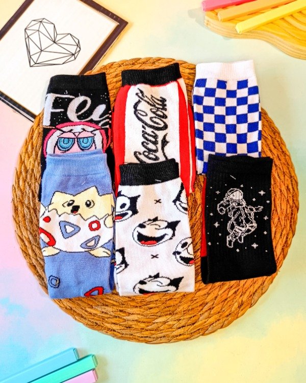 Producto - PACK X 6 MEDIAS DOBLE ALGODÓN SURTIDOS