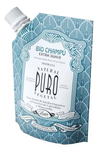 Producto - Shampoo en Sachet  Sin Gluten Vegano Botik Puro 180 ml