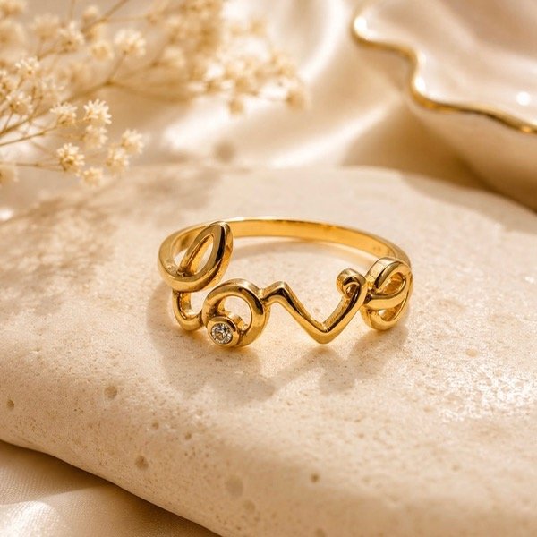 Producto - Anillo Love cubic en Plata 925 Dorado