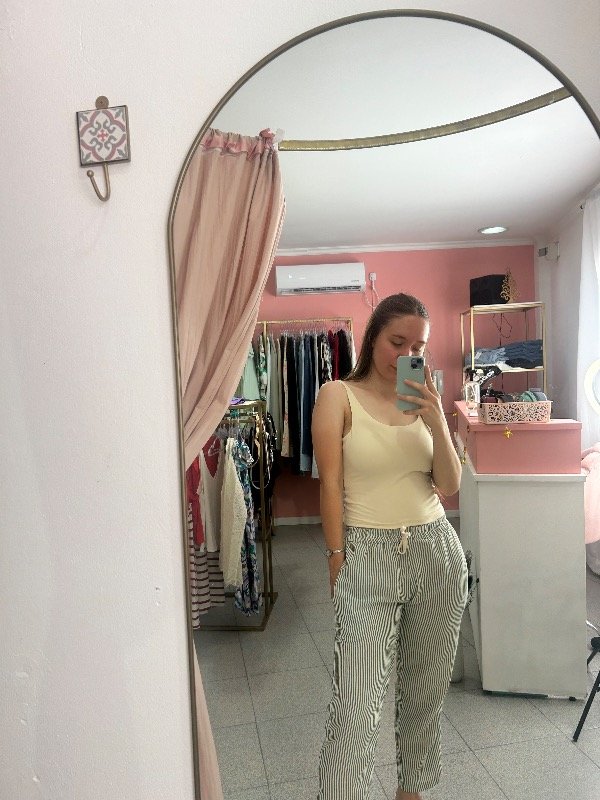 Producto - Pantalón lino rayado