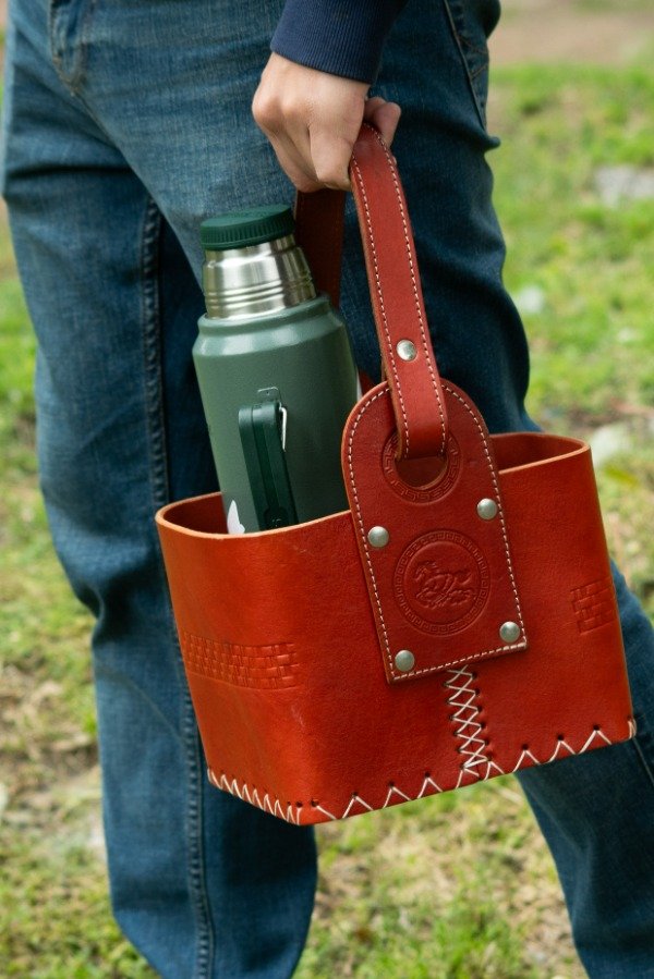 Producto - Canasta matera cuero Legitimo Borravino