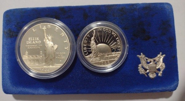Producto - Estados unidos estuche 1986 estatua de la libertad con dólar de plata