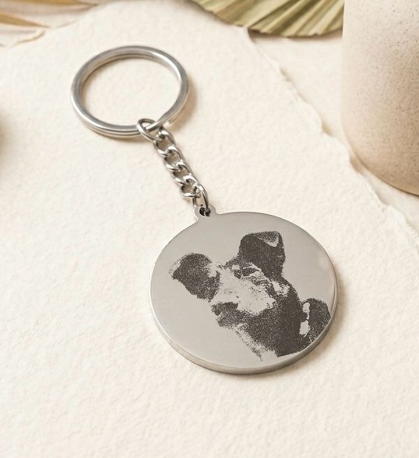 Producto - Llavero Personalizado Mascota Foto Grabado Acero Quirurgico con Caja Regalo - 3