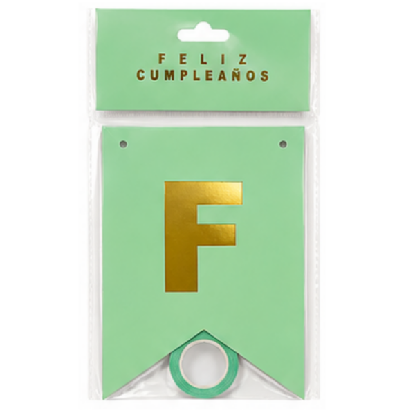 Producto - Banderín feliz cumple letras doradas - 9