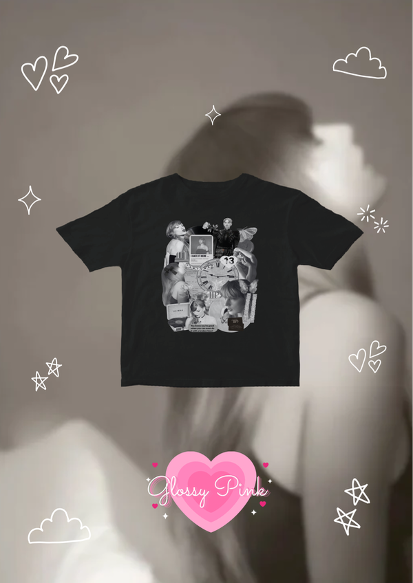 Baby tee negra ttpd collage